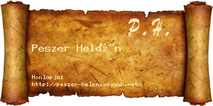 Peszer Helén névjegykártya